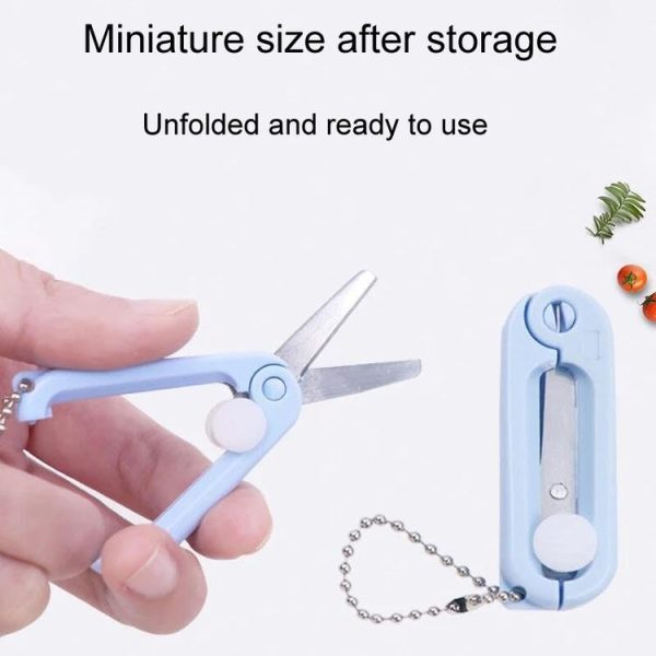 Portable Retractable Folding Scissors Mini Multifunctional Cutting Tools (Blue) - Image 7