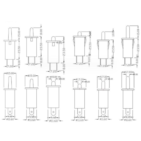 3pcs Refrigerator Door Light Switch Wardrobe Door Self-reset Switch, Size: Normally Open 4.6mm - Image 3