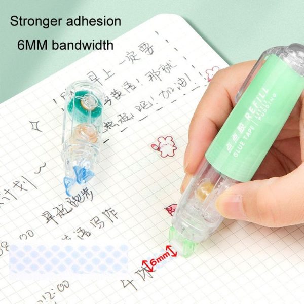 Push-Dry Quick Glue Stick Correction Tape Double Sided Adhesive For Handmade Handbook (Blue) - Image 8
