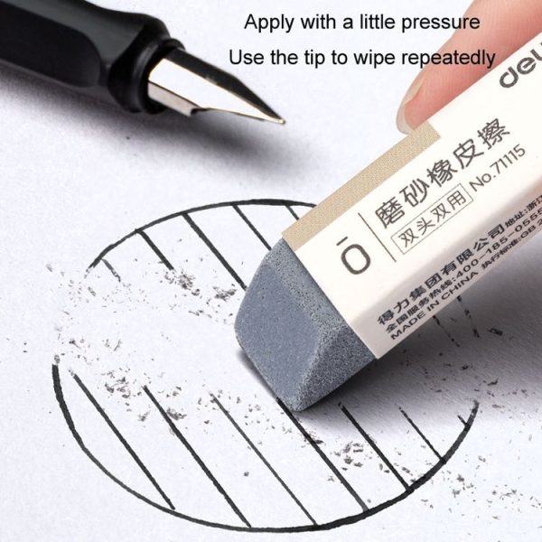 Deli 71115 Semi-frosted Pen Eraser Erasable Pencil Neutralizer Pen - Image 4