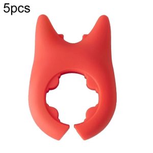 5pcs Kitchen Multifunctional Spatula Holder Household Spill Resistant Spoon Tray (Red)