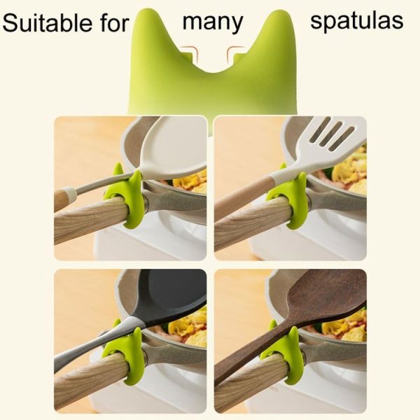 5pcs Kitchen Multifunctional Spatula Holder Household Spill Resistant Spoon Tray (Red) - Image 5