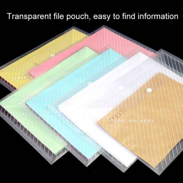 10pcs A4 Waterproof Transparent Thickened Folder Archive Bag (Ordinary Twill Style) - Image 6