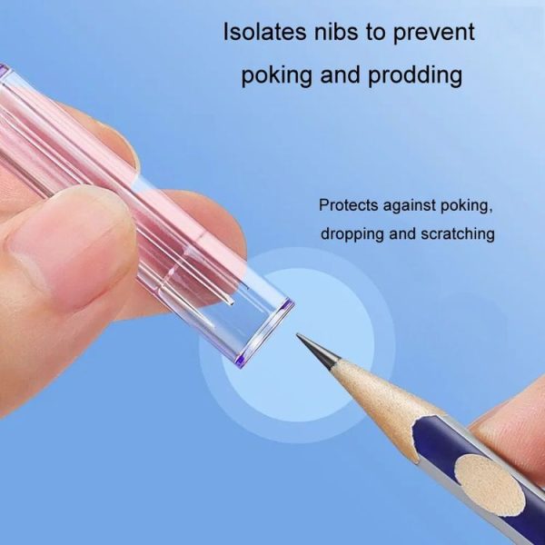 20pcs / Bag Transparent Pen Caps Pencil Sleeves Protective Pencil Tip Cap (Color Mixed) - Image 5