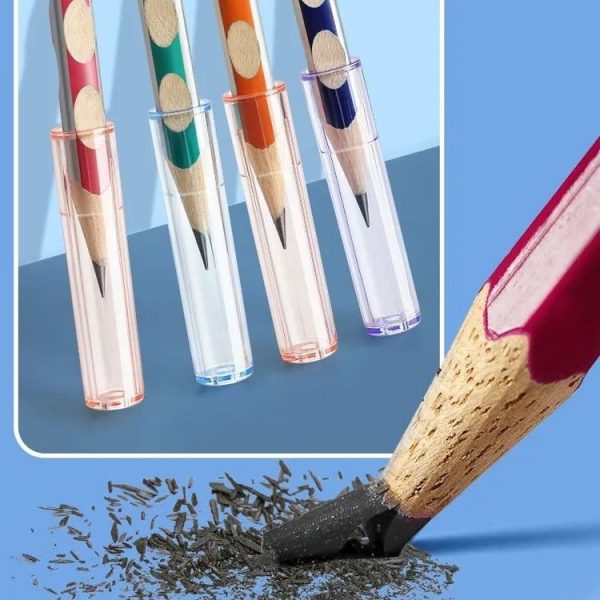 20pcs / Bag Transparent Pen Caps Pencil Sleeves Protective Pencil Tip Cap (Color Mixed) - Image 6