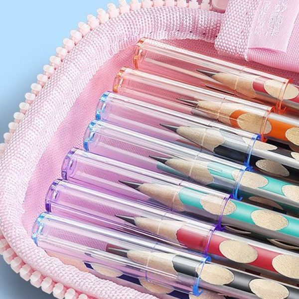 20pcs / Bag Transparent Pen Caps Pencil Sleeves Protective Pencil Tip Cap (Color Mixed) - Image 7