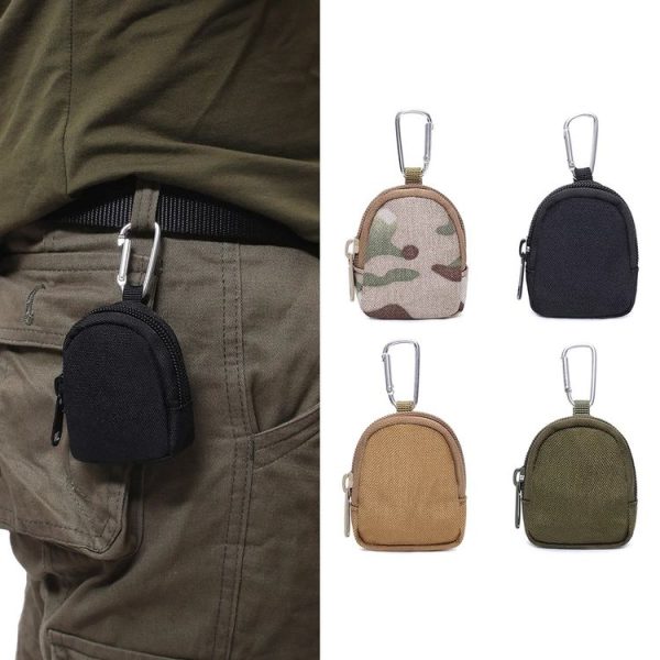 Outdoor Sports Portable Pet Snack Bag Round Type Wear-Resistant Small Money Bag (Black) - Image 2