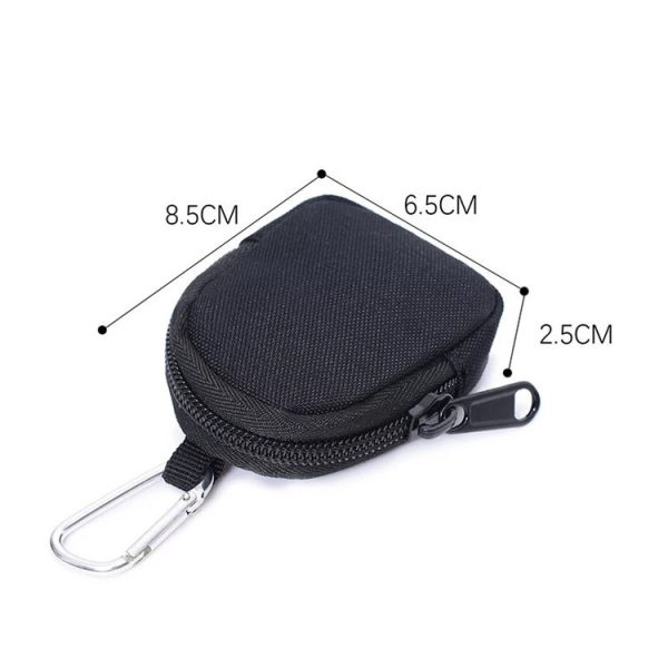 Outdoor Sports Portable Pet Snack Bag Round Type Wear-Resistant Small Money Bag (Black) - Image 3