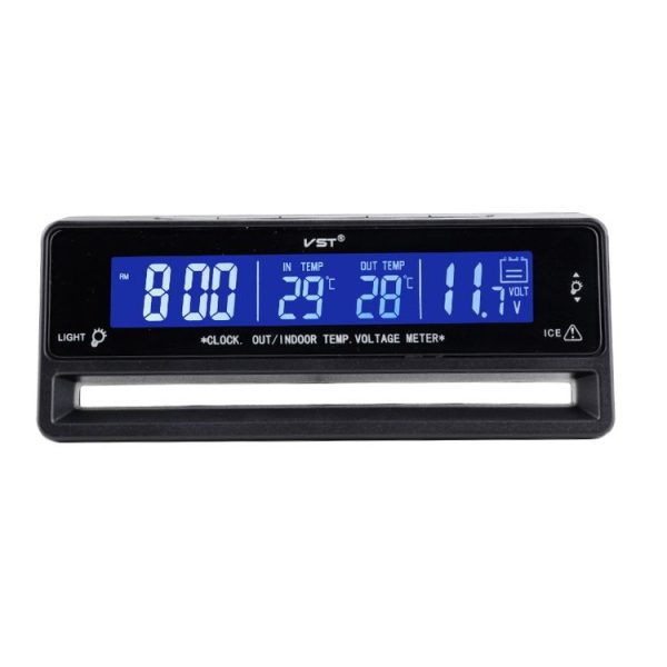 Car Digital Display Clock Luminous Electronic Thermometer Voltmeter (TS-7010V)
