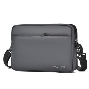 WEIXIER W128 Men Messenger Bag Outdoor Multifunctional Waterproof Wear-Resistant Shoulder Bag (Grey)