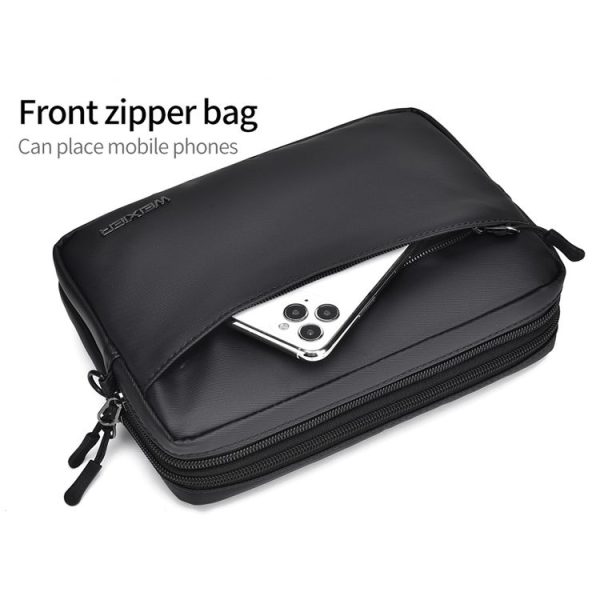 WEIXIER W128 Men Messenger Bag Outdoor Multifunctional Waterproof Wear-Resistant Shoulder Bag (Grey) - Image 9
