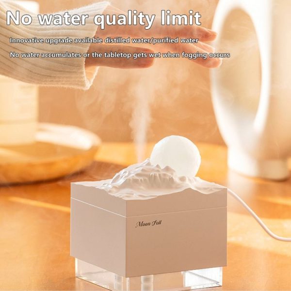 Moon Meteorite Mini Humidifier With Colorful Night Light (Pink) - Image 7