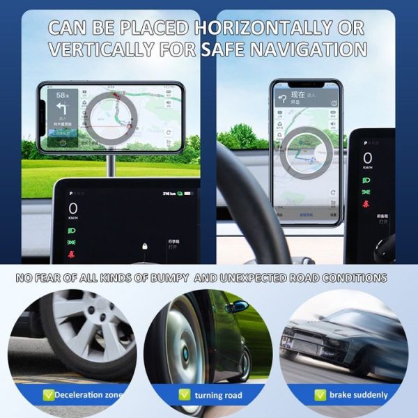 Zinc Alloy Car Screen Magnetic Mobile Phone Holder (Silver) - Image 7