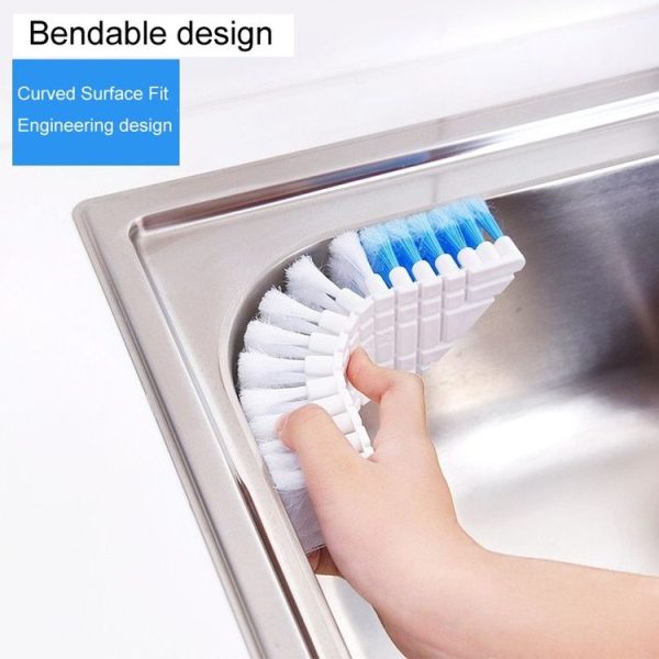 Bendable Bathroom Tile Crevice Brush Household Soft Bristles Faucet Curved Brush (White) - Image 4