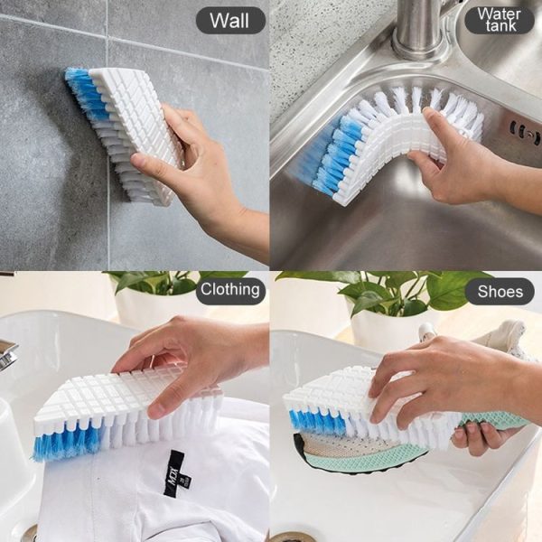 Bendable Bathroom Tile Crevice Brush Household Soft Bristles Faucet Curved Brush (White) - Image 6