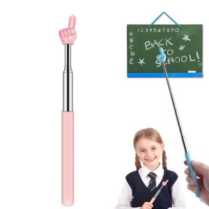 Retractable Teacher Pointer Extendable Finger Pointer Stick for School (Random Color)