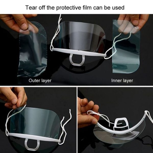 10pcs / Bag Recyclable Transparent Restaurant Mask Chef Anti-fog And Anti-Spittle Plastic Masks (opp Bag) - Image 10