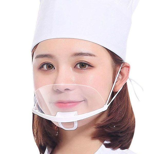 10pcs / Bag Recyclable Transparent Restaurant Mask Chef Anti-fog And Anti-Spittle Plastic Masks (opp Bag) - Image 2
