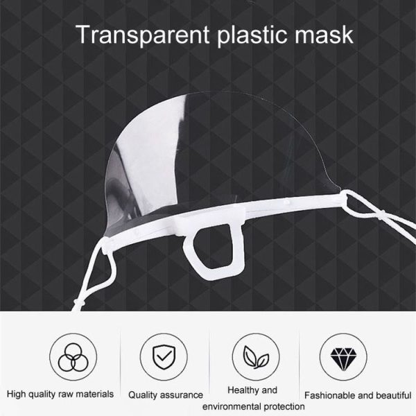 10pcs / Bag Recyclable Transparent Restaurant Mask Chef Anti-fog And Anti-Spittle Plastic Masks (opp Bag) - Image 3