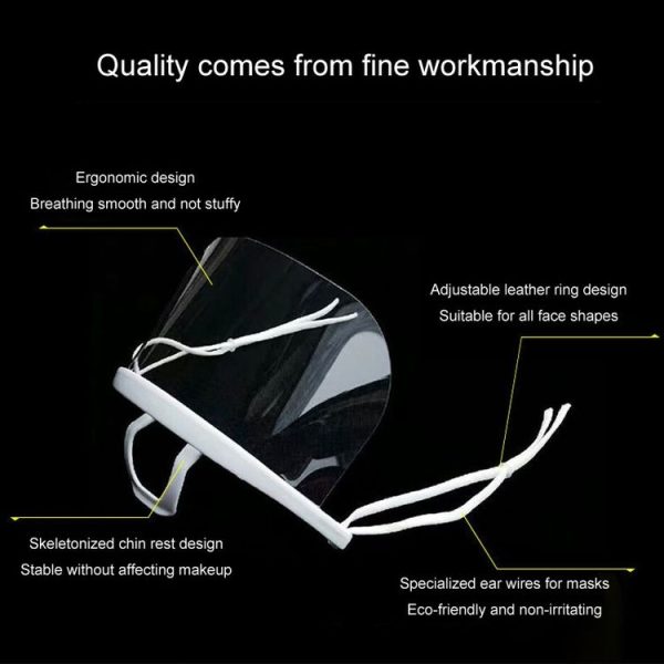 10pcs / Bag Recyclable Transparent Restaurant Mask Chef Anti-fog And Anti-Spittle Plastic Masks (opp Bag) - Image 4