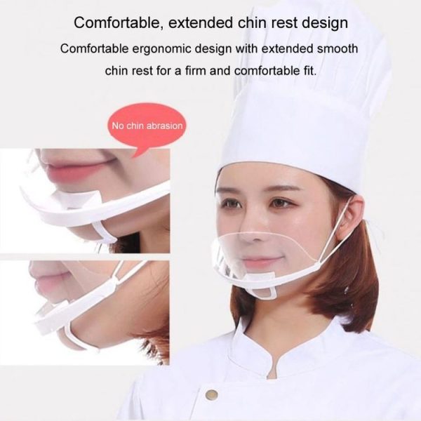 10pcs / Bag Recyclable Transparent Restaurant Mask Chef Anti-fog And Anti-Spittle Plastic Masks (opp Bag) - Image 6