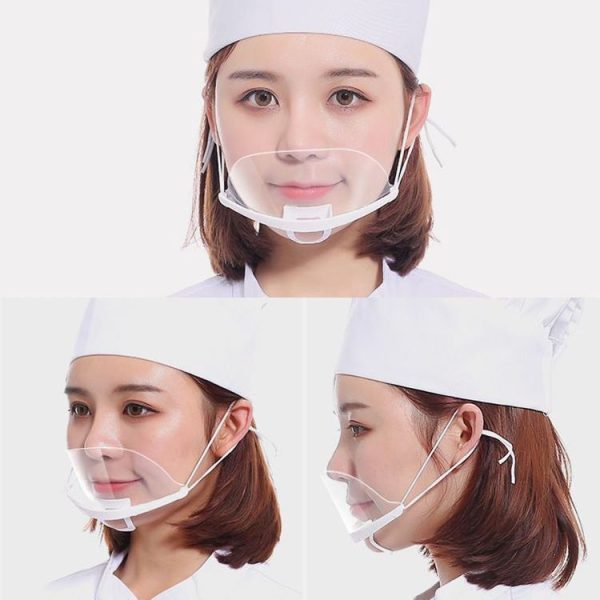 10pcs / Bag Recyclable Transparent Restaurant Mask Chef Anti-fog And Anti-Spittle Plastic Masks (opp Bag) - Image 7