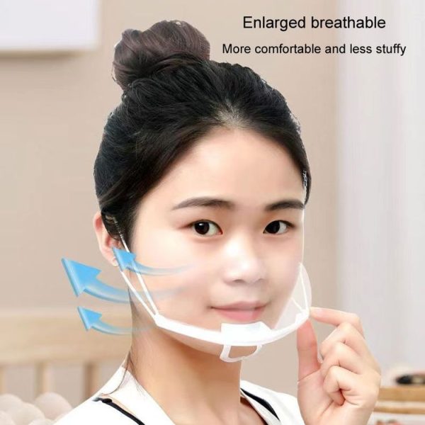 10pcs / Bag Recyclable Transparent Restaurant Mask Chef Anti-fog And Anti-Spittle Plastic Masks (opp Bag) - Image 9
