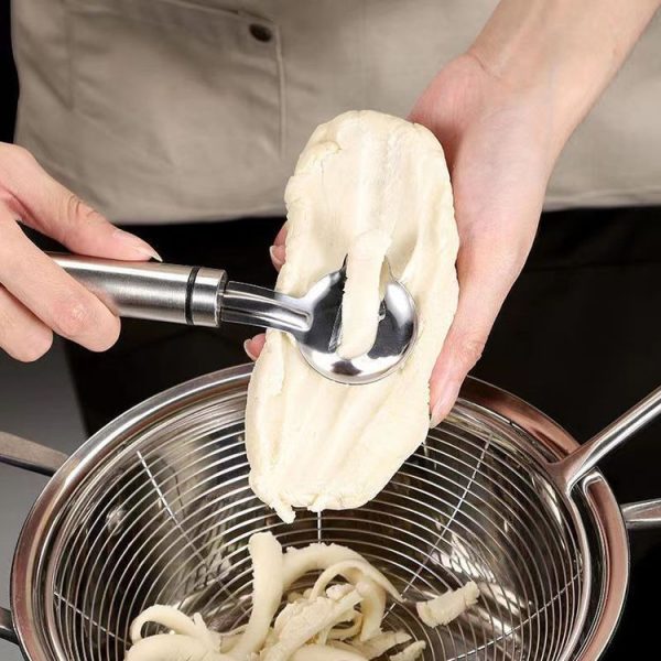 Stainless Steel Noodle Chipper Hangable Household Noodle Peeler, Model: Round Light Handle - Image 9