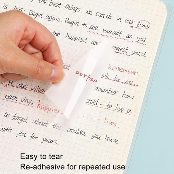 4packs Small Transparent Convenient Memo Stickers Student Notes Sticky Stickable Bookmarks - Image 6