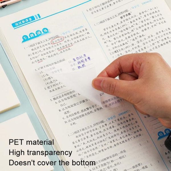 4packs Small Transparent Convenient Memo Stickers Student Notes Sticky Stickable Bookmarks - Image 8