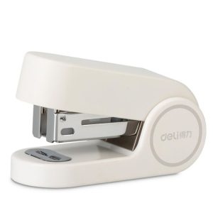 Deli Mini Stapler Includes 830 Staples, 12 Sheet Capacity (White)