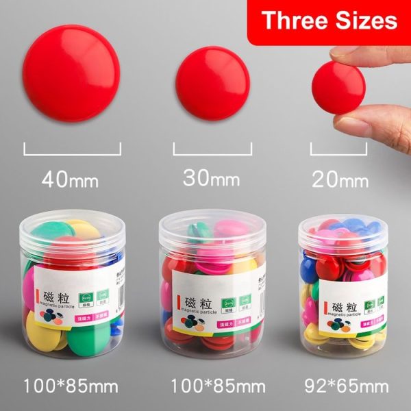80pcs / Box 20mm Round Colorful Conference Teaching Whiteboard Paper Magnetic Buckle - Image 3