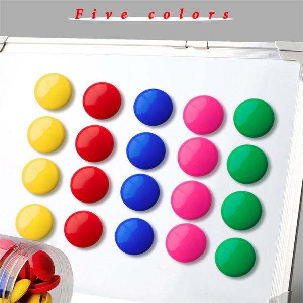 80pcs / Box 20mm Round Colorful Conference Teaching Whiteboard Paper Magnetic Buckle - Image 4