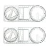 2pcs Multifunctional Drawing Ruler Function Drawing Protractor Geometric Ruler (For Primary School)