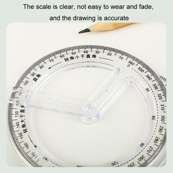2pcs Multifunctional Drawing Ruler Function Drawing Protractor Geometric Ruler (For Primary School) - Image 3