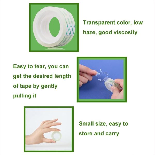 12 Rolls Width 1.2cm x Length 27.3m Deli Small High Viscosity Office Transparent Tape Student Stationery Tape - Image 5