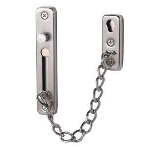 With Insurance Door Buckle Security Chain Anti-burglary Door Chain Latch Household Door Inside Reverse Lock Anti-burglary Buckle, Color: Brushed Stainless Steel