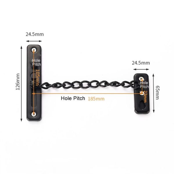 With Insurance Door Buckle Security Chain Anti-burglary Door Chain Latch Household Door Inside Reverse Lock Anti-burglary Buckle, Color: Brushed Stainless Steel - Image 3