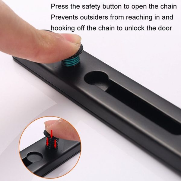 With Insurance Door Buckle Security Chain Anti-burglary Door Chain Latch Household Door Inside Reverse Lock Anti-burglary Buckle, Color: Brushed Stainless Steel - Image 5