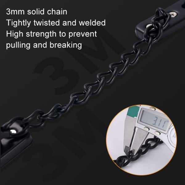 With Insurance Door Buckle Security Chain Anti-burglary Door Chain Latch Household Door Inside Reverse Lock Anti-burglary Buckle, Color: Brushed Stainless Steel - Image 6