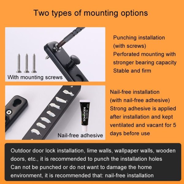 With Insurance Door Buckle Security Chain Anti-burglary Door Chain Latch Household Door Inside Reverse Lock Anti-burglary Buckle, Color: Brushed Stainless Steel - Image 7