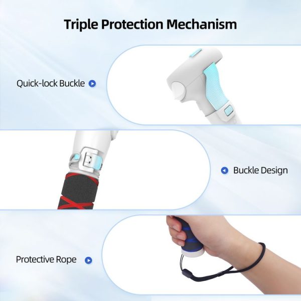 Meta Quest 2 AMVR BSG10 Handle Extension Rod Holder Rhythm Lightsaber Game VR Accessories (White) - Image 3