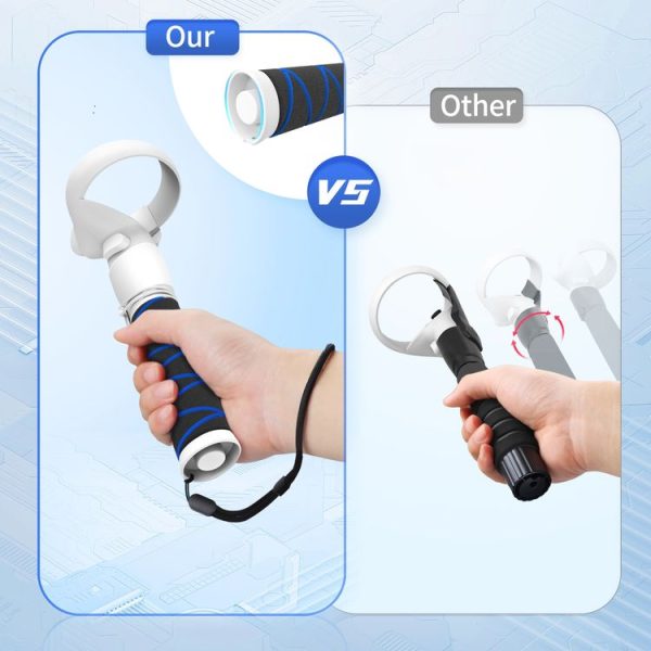 Meta Quest 2 AMVR BSG10 Handle Extension Rod Holder Rhythm Lightsaber Game VR Accessories (White) - Image 5