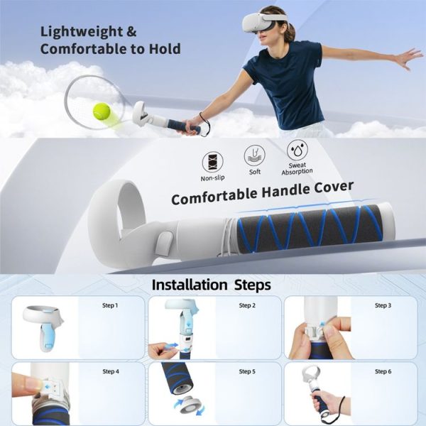 Meta Quest 2 AMVR BSG10 Handle Extension Rod Holder Rhythm Lightsaber Game VR Accessories (White) - Image 6
