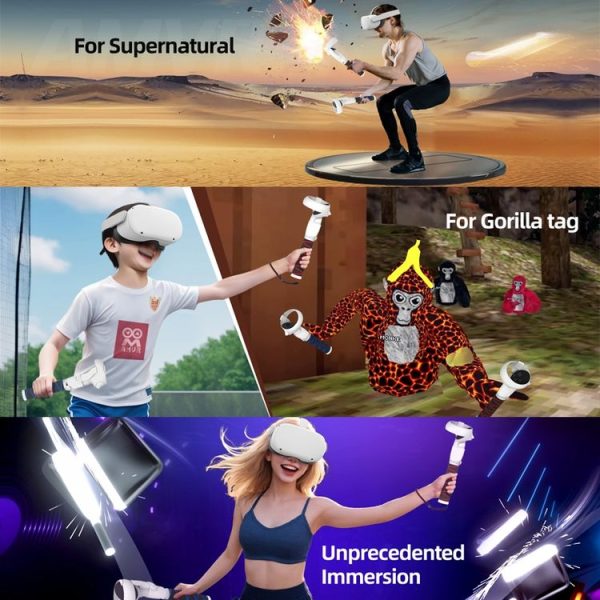 Meta Quest 2 AMVR BSG10 Handle Extension Rod Holder Rhythm Lightsaber Game VR Accessories (White) - Image 8