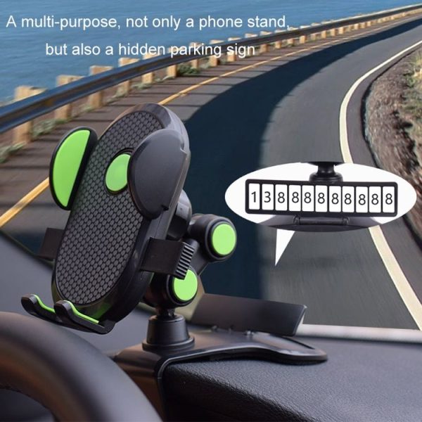 Car Dashboard Chuck Navigation Bracket Parking Number Plate (Black) - Image 6