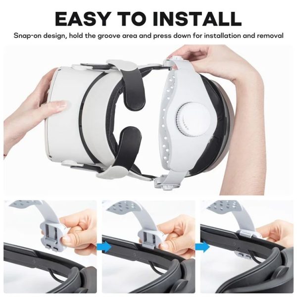 DEVASO VR Glasses Retractable Adjustable Headband Accessories For Meta Quest 3S / Meta Quest 3 / Meta Quest 2 / Meta Quest Pro / Pico 4 / Pico 4 Pro (White) - Image 8