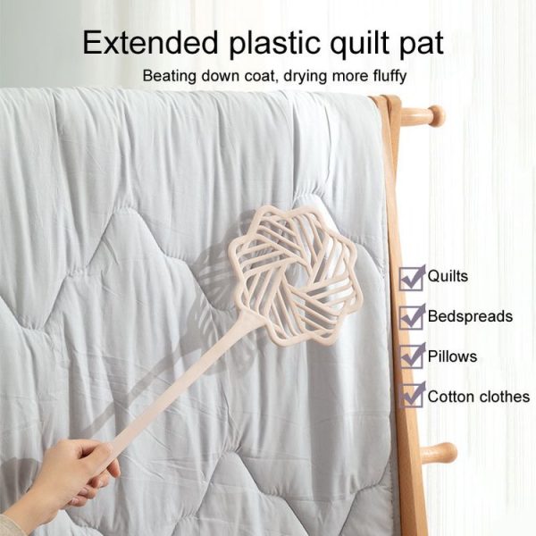 Quilt Cleaning Duvet Fluffing Pat Plastic Quilt Pat Faux Rattan Household Quilt Mite Dusting Duster (Coffee Pink) - Image 8