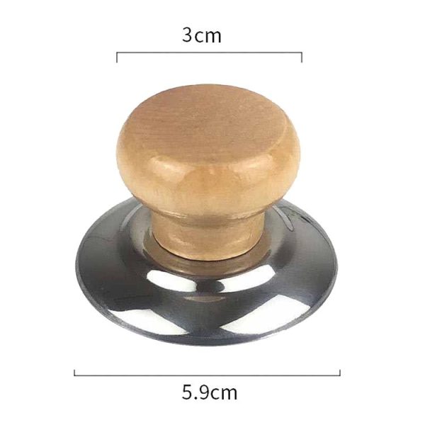 4pcs Household Cap Carrying Handle Kitchen Single Hole Pot Buttons Top Beads Pot Lid Accessories, Model: Solid Wood - Image 3