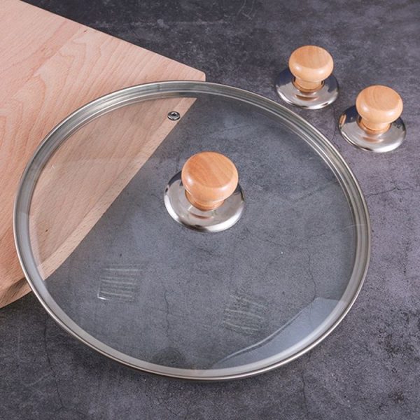 4pcs Household Cap Carrying Handle Kitchen Single Hole Pot Buttons Top Beads Pot Lid Accessories, Model: Solid Wood - Image 7